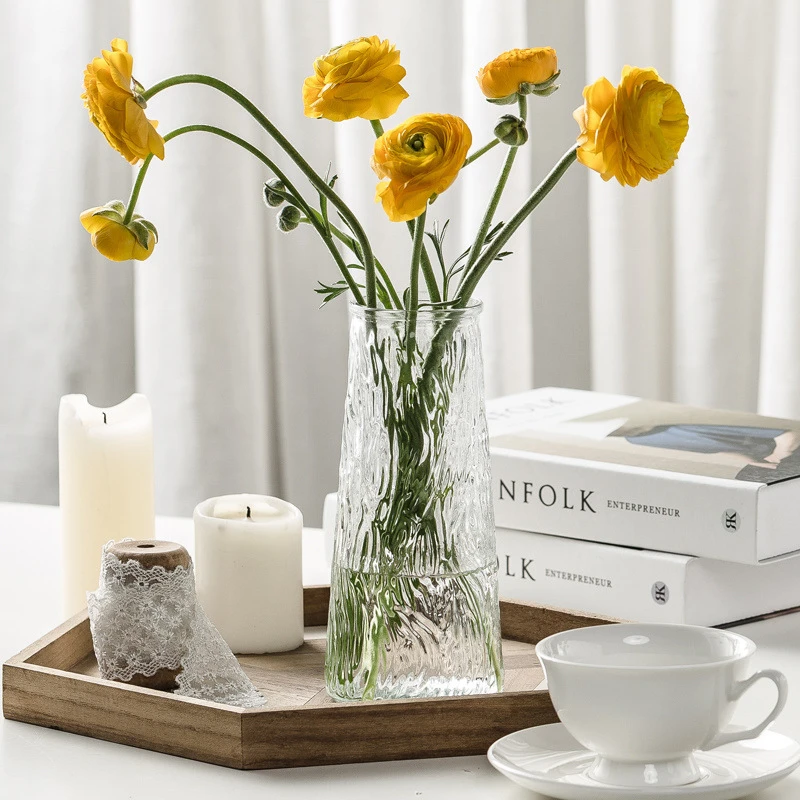 【郝平有礼①】花瓶北欧简约透明玻璃花瓶破损补发优雅玫瑰鲜。