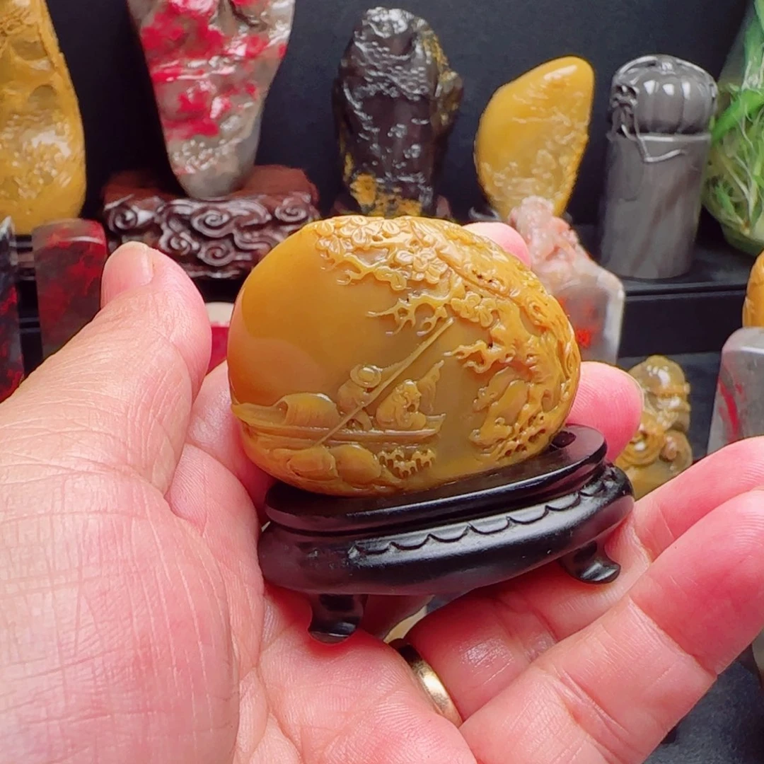 昌化石田黄石摆件