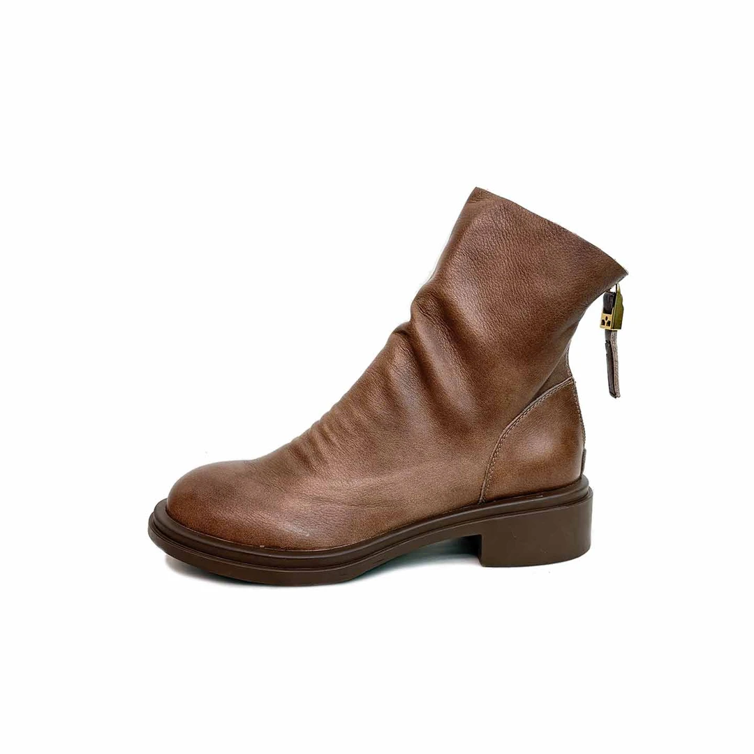 【白桦专属】圆头方跟时装短靴女MQ336