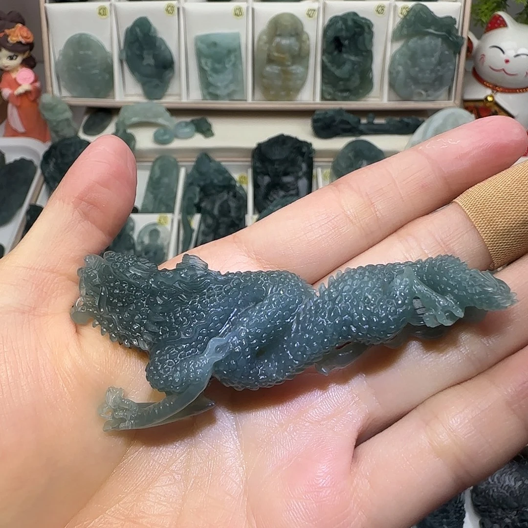 定制翡翠未镶嵌大威天龙翡翠定制