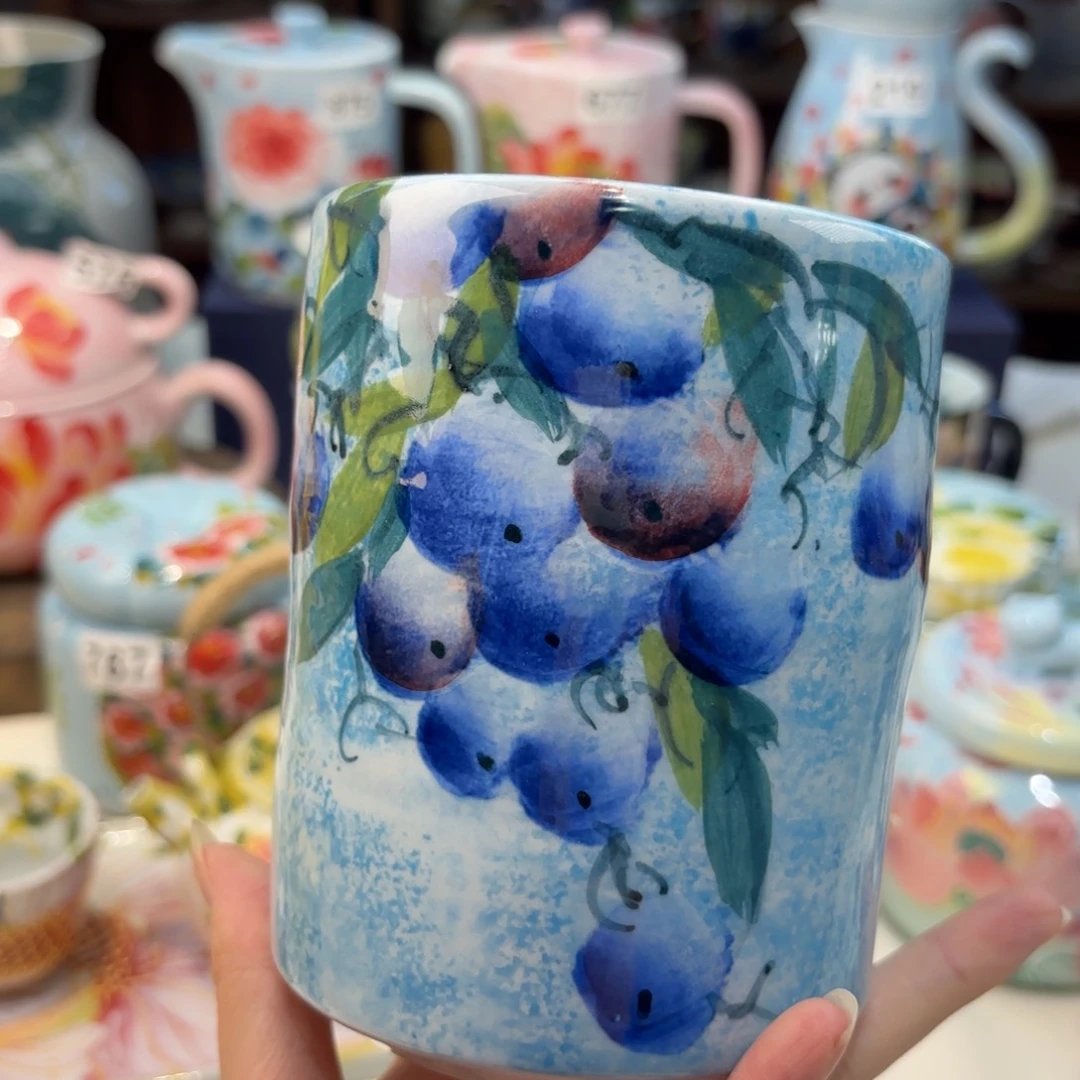 瓷片景德镇手绘高温釉下彩陶瓷茶具