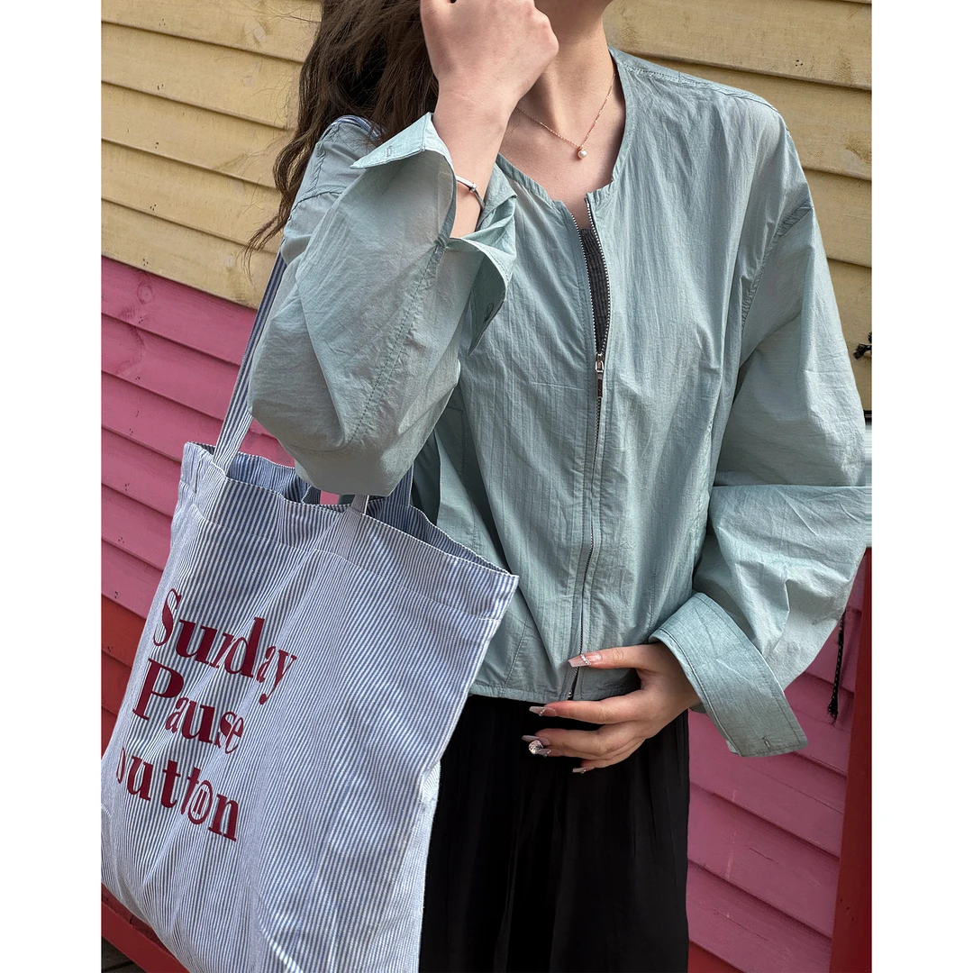 【no退no换】拉链圆领防晒外套  百搭休闲长袖