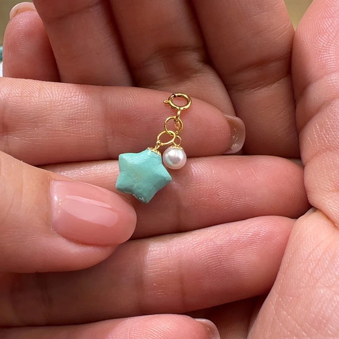 绿松石配件18K金镶嵌配件