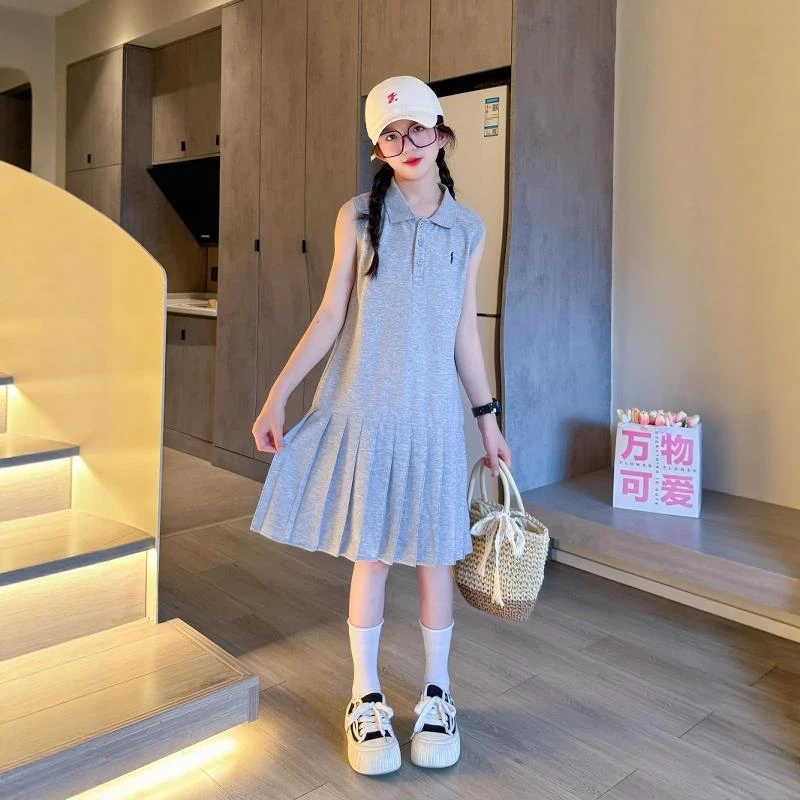 MK&UR.BV女童连衣裙夏季2025新款儿童运动女大童夏装裙显瘦洋气