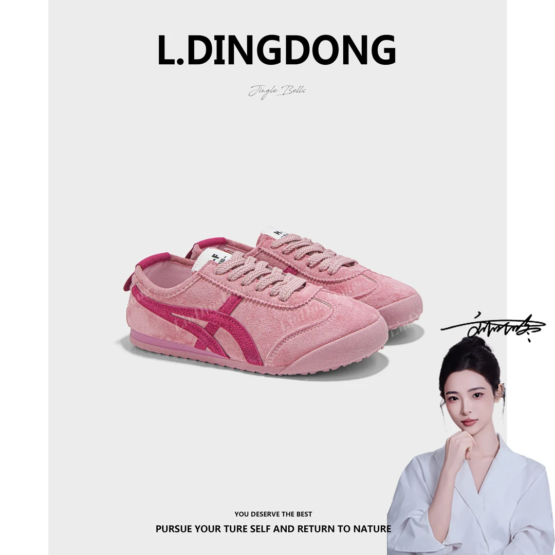 【刘叮咚女鞋】德训鞋女复古系带休闲百搭拼色平底阿甘鞋女62082