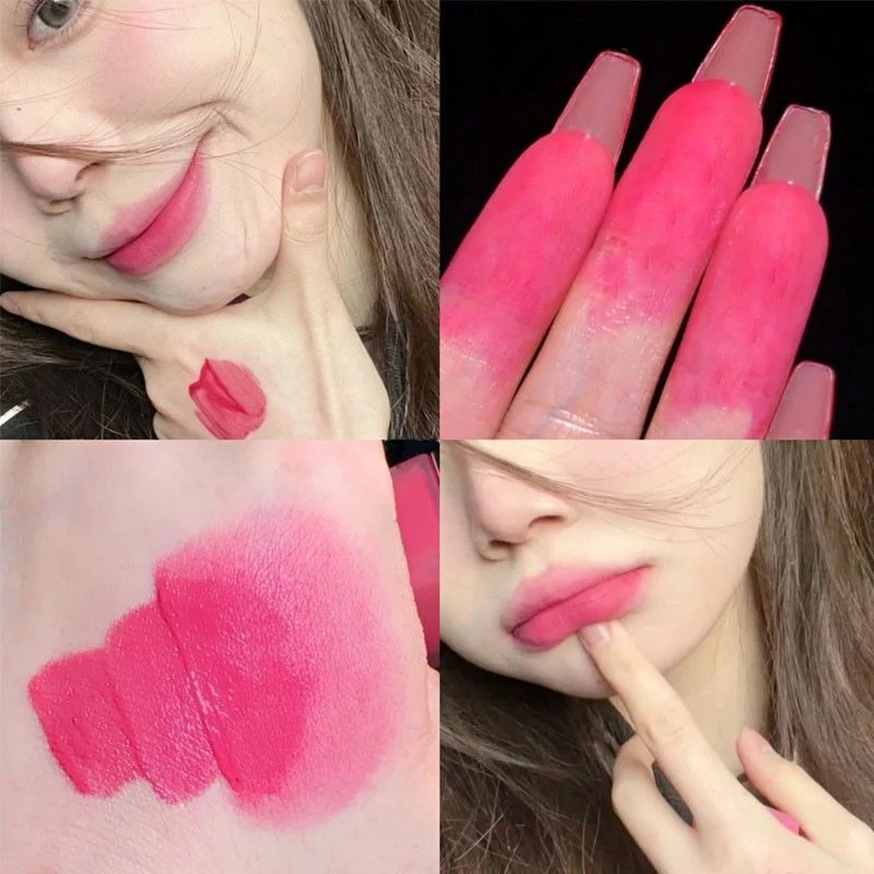 女团草莓色桃粉氛唇泥唇釉素颜显白丝绒雾面不易掉色平价纯欲风