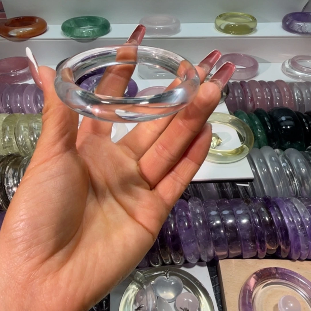 手镯水晶未镶嵌手镯60圈口17号