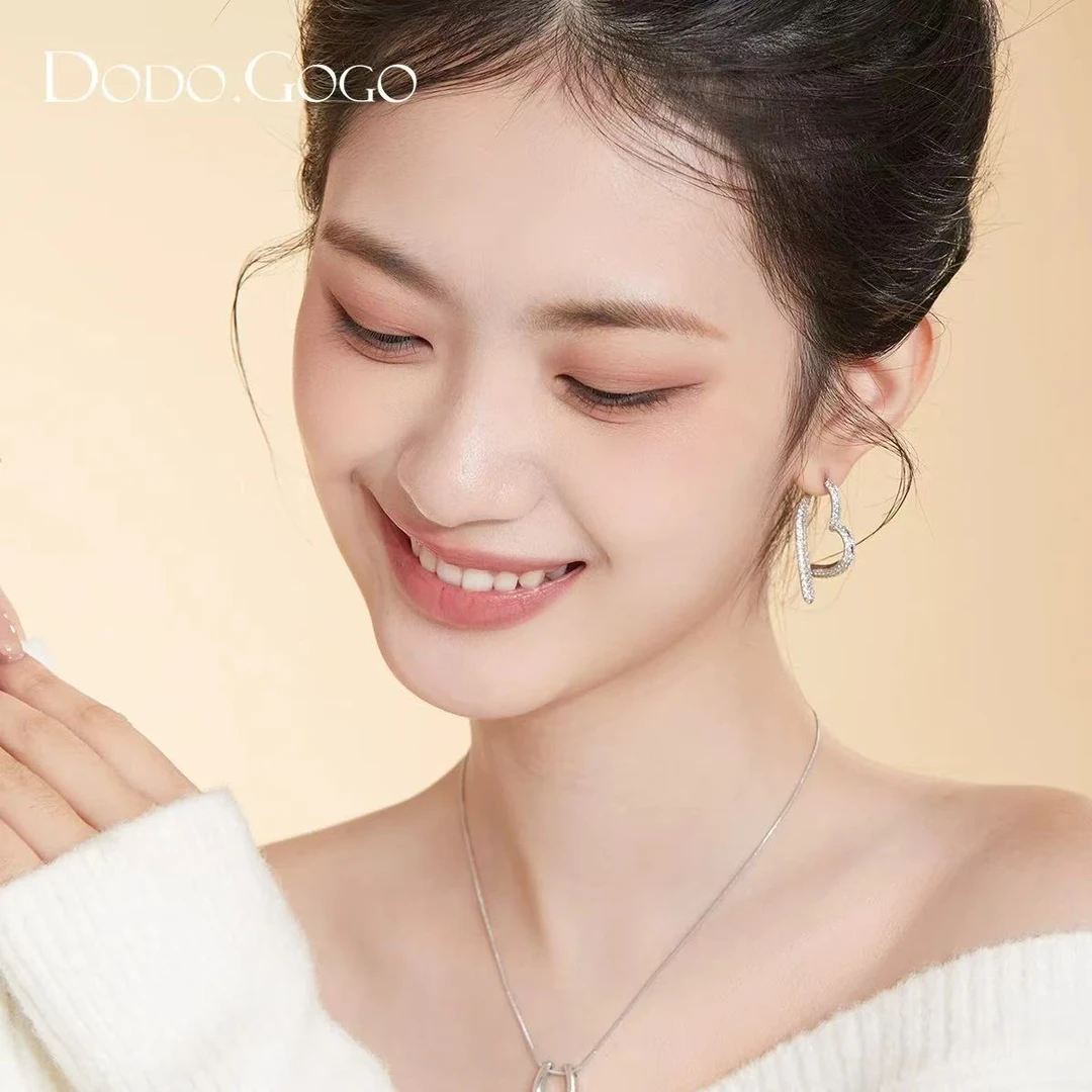 铜合金耳饰 2220---爱心气质精致耳环