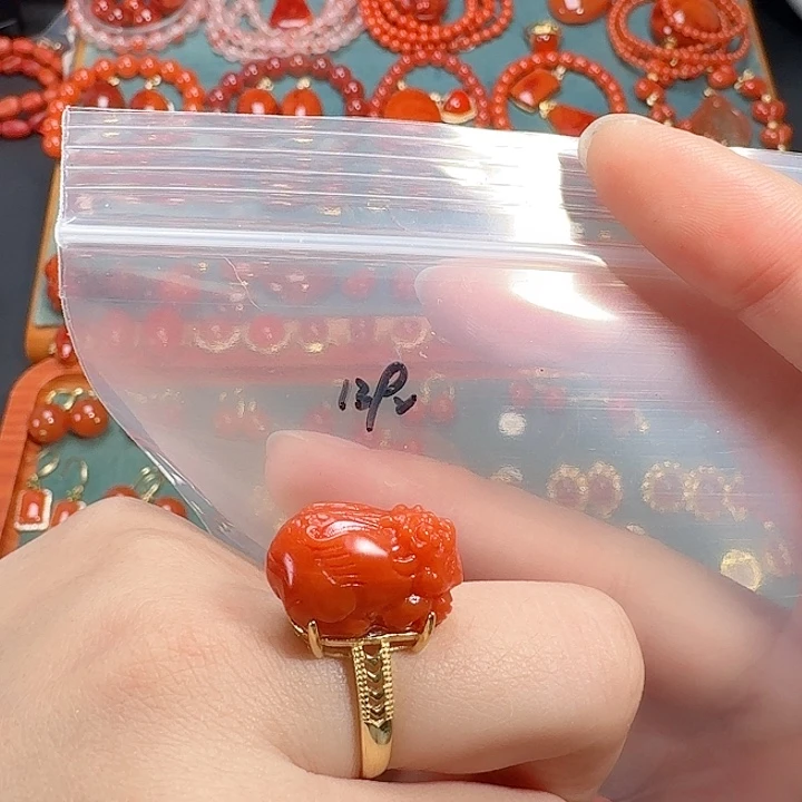 南红玛瑙银S925镶嵌戒指