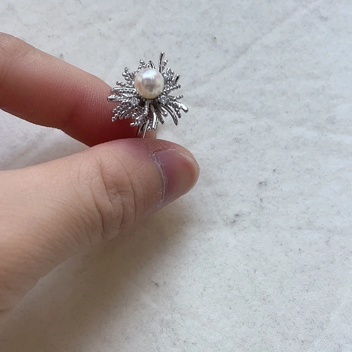 海水珍珠戒指银S925镶嵌