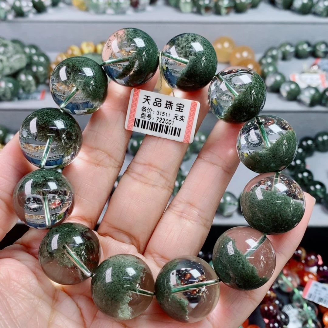 渐***.未镶嵌手链水晶绿幽灵手链722001