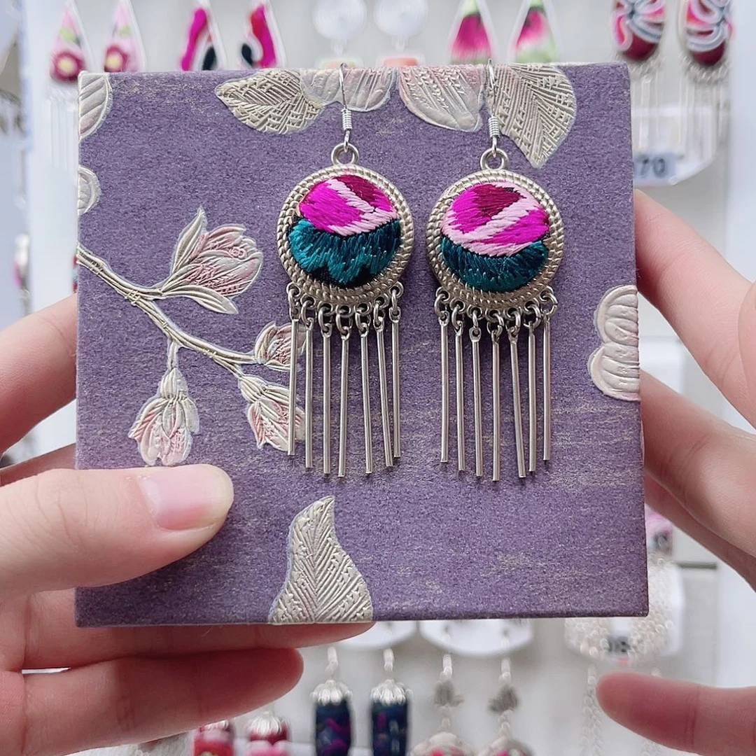 核桃手串/手链苗绣耳环