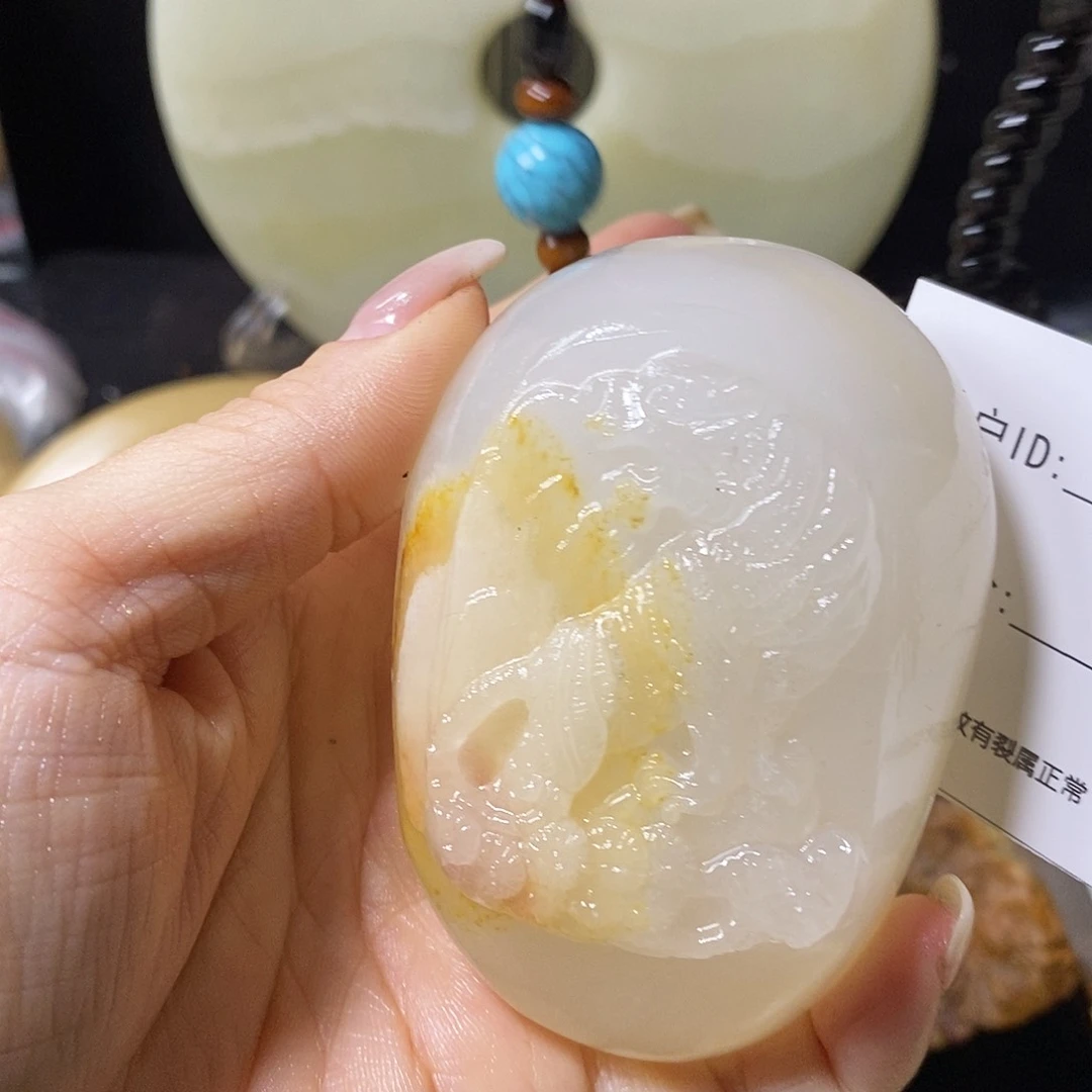 石材s**n古青石手把件