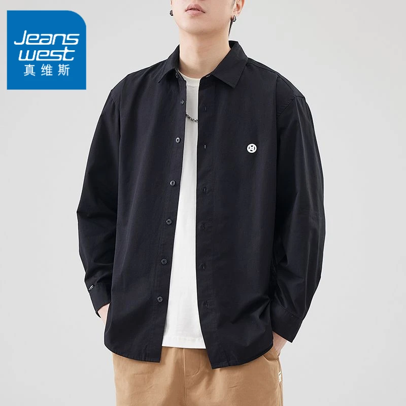 日系复古简约衬衫百搭宽松休闲美式春季新款轻奢痞帅男装衬衣潮流