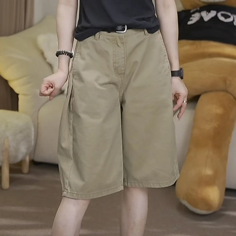 时尚高级感简约花苞裤女2025夏季新款洋气高腰显瘦工装休闲裤