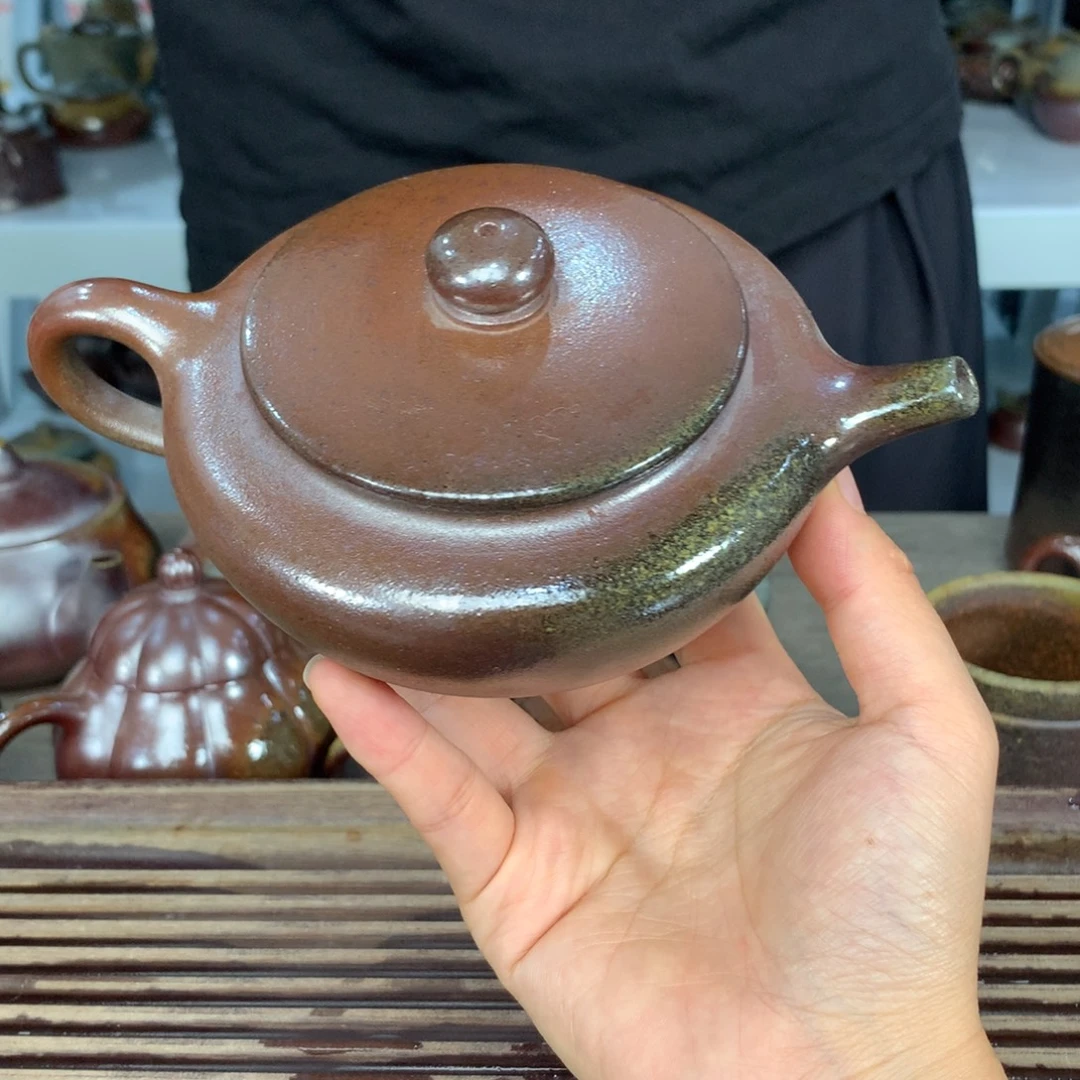 茶壶紫砂纯自然柴烧