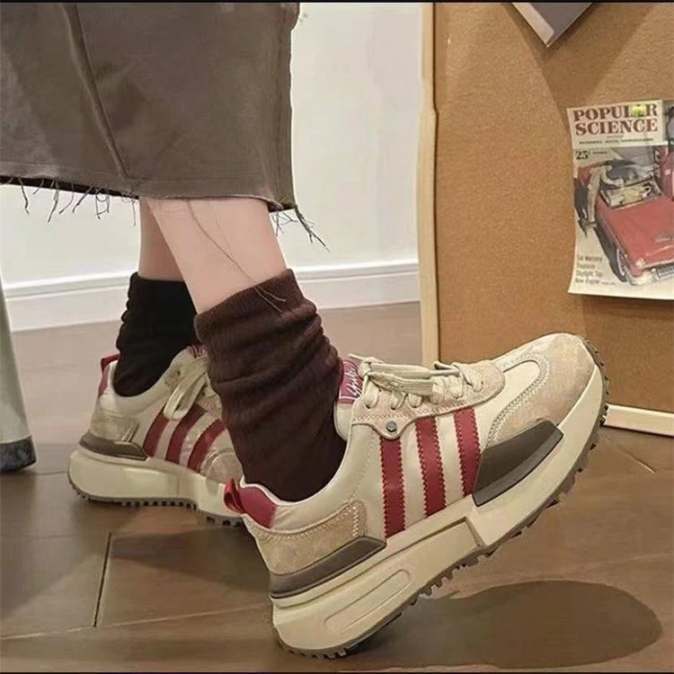 小码女鞋老爹鞋休闲运动跑步鞋潮潮鞋内增高厚底秋冬季加绒帅气