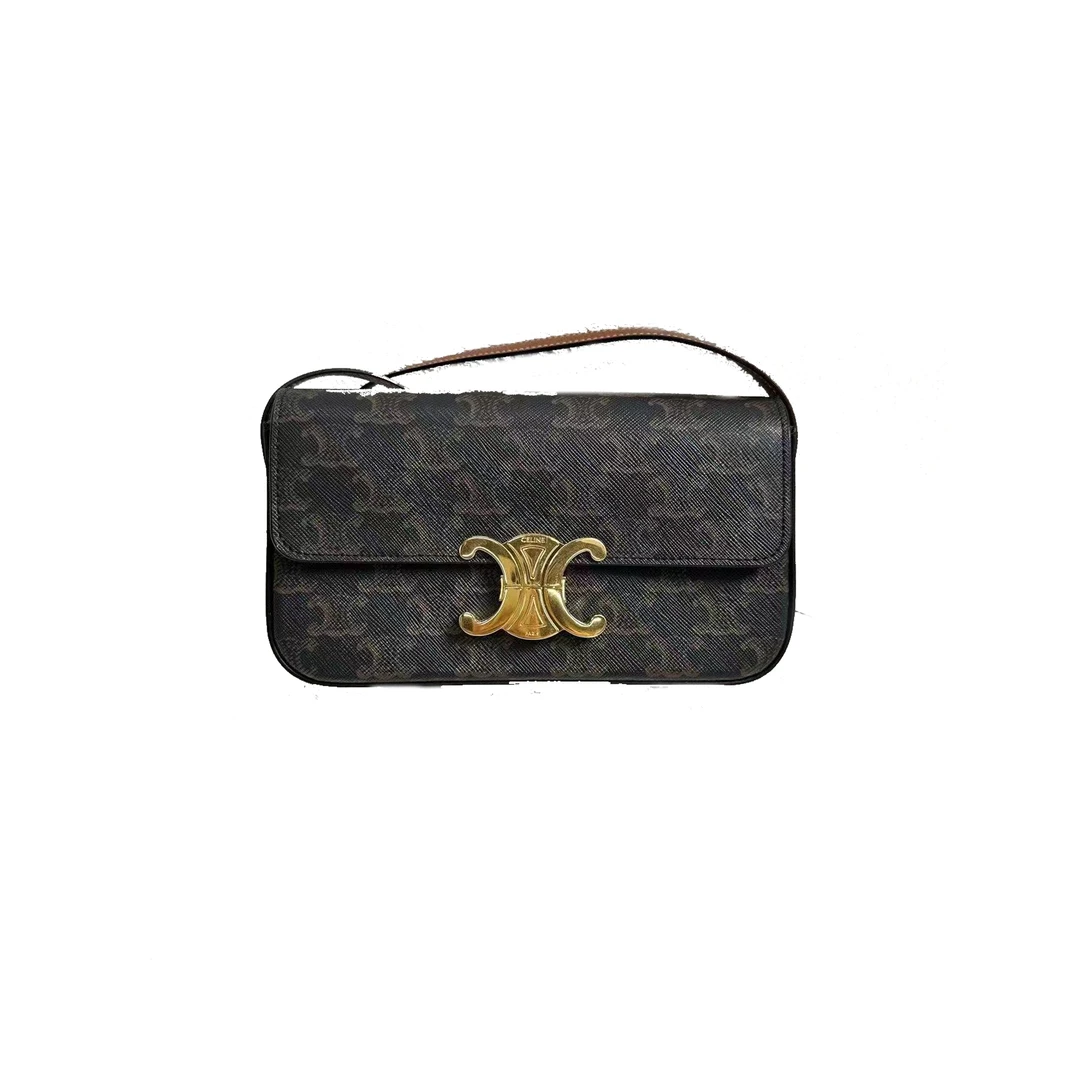 99新 Celine/思琳 壹所奢品/思琳celine凯旋门老花小号斜跨包