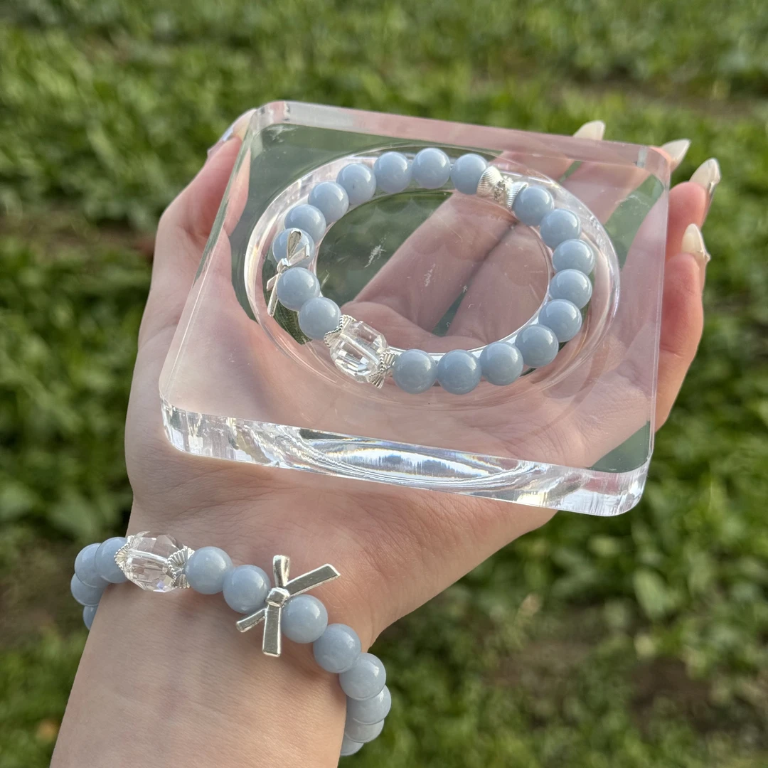 【天使】天使石 白水晶方块  设计款水晶手串