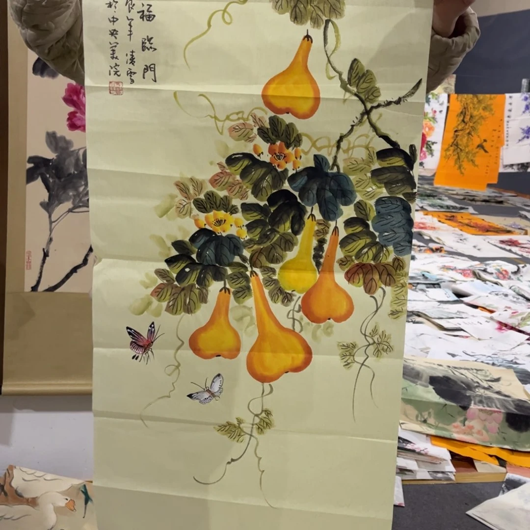 国画书法艺术作品多次绘画