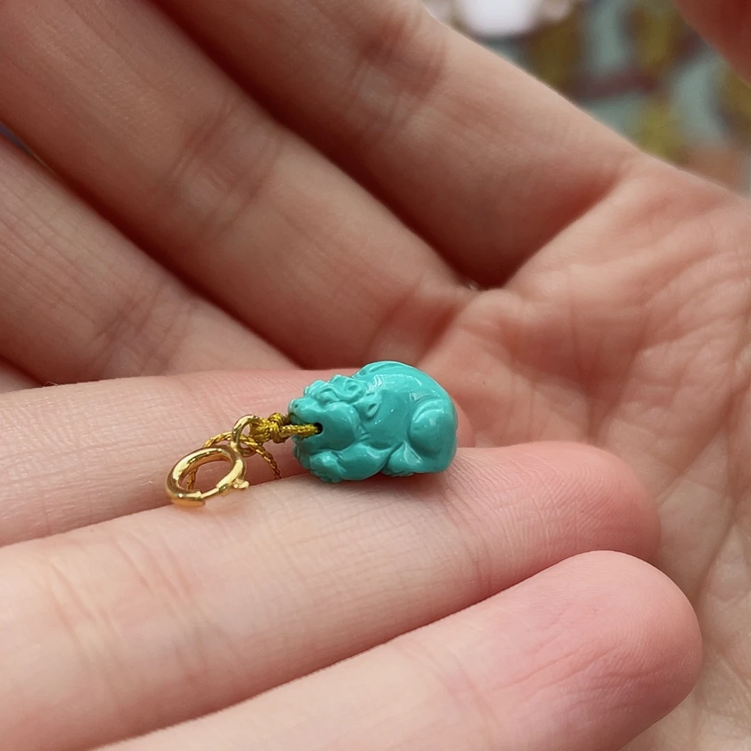 绿松石颈饰18K金镶嵌