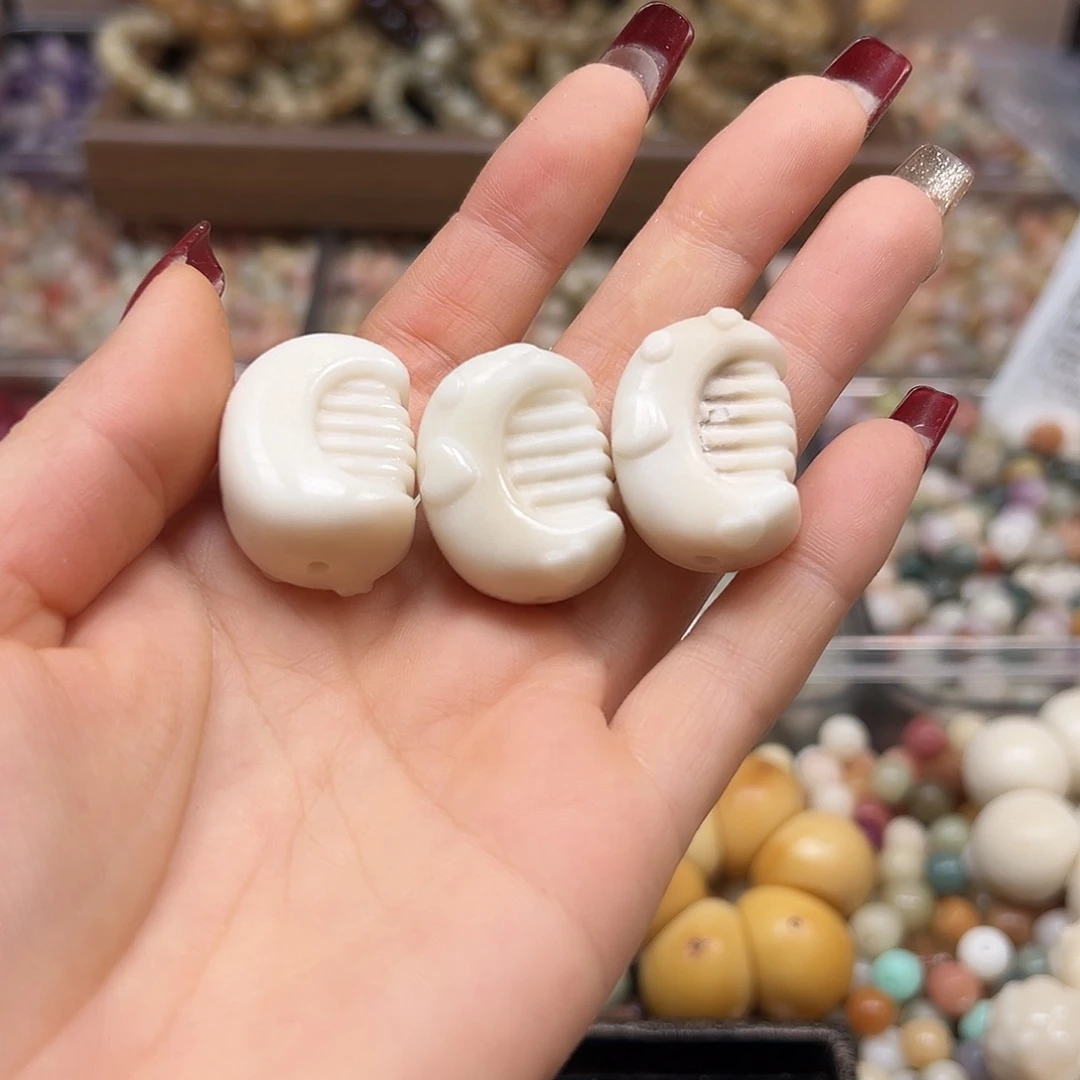 手串菩提根/象牙果瑕疵白木书3颗表面有裂