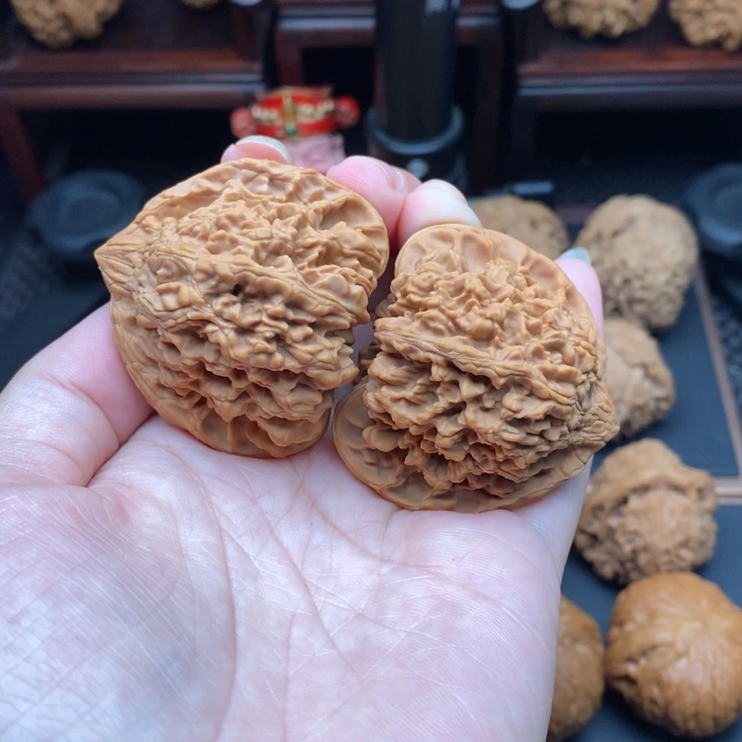 把件文玩核桃45桃心满天星全品
