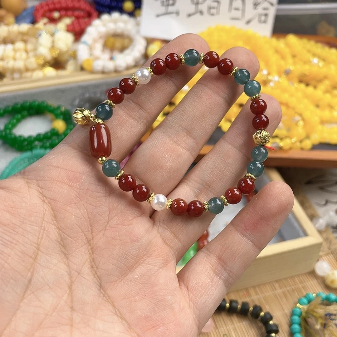 檀香木手串银S925镀金镶嵌