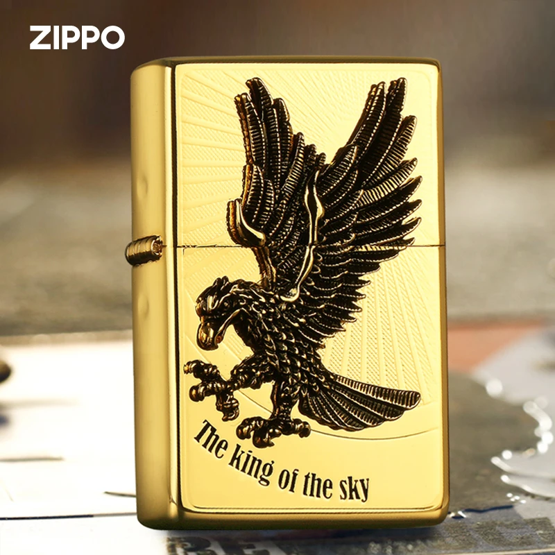ZIPPO/之宝打火机 贴章空中天空之王金色银色 创意原装正品 TCF1