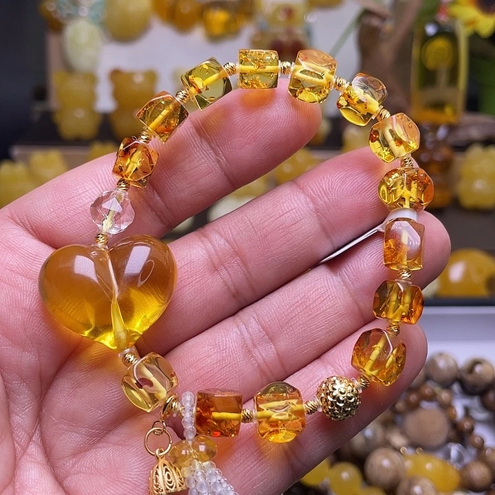 琥珀未镶嵌手链手链