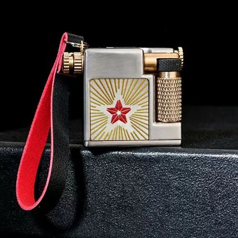 首领迷你煤油打火机小方砖创意个性潮挂件侧滑高档火机送男友