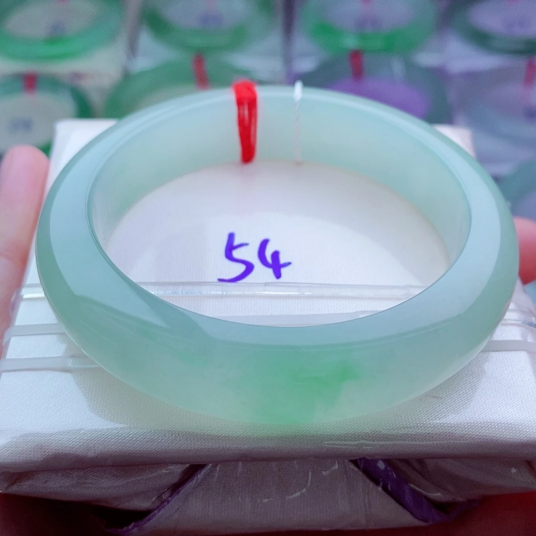 翡翠未镶嵌手镯金丝绿 冰晴葡萄肉 冰润冰透