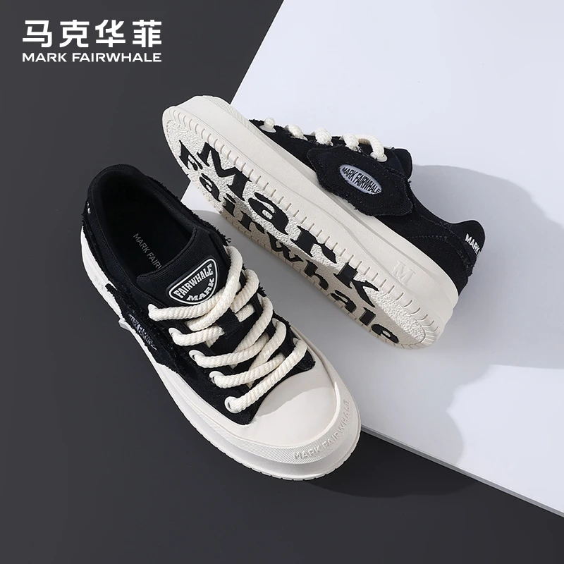 马克华菲男鞋帆布鞋冬季爆款板鞋2025新款情侣百搭鞋子时尚潮鞋女