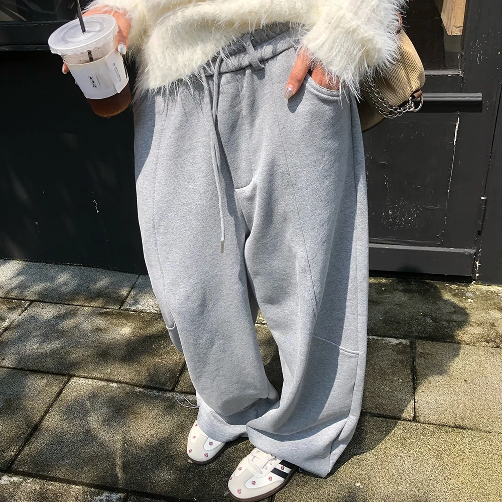 【清】NO退换ONEXH·IN choose u2025秋冬下摆可抽绳束脚裤休闲卫裤