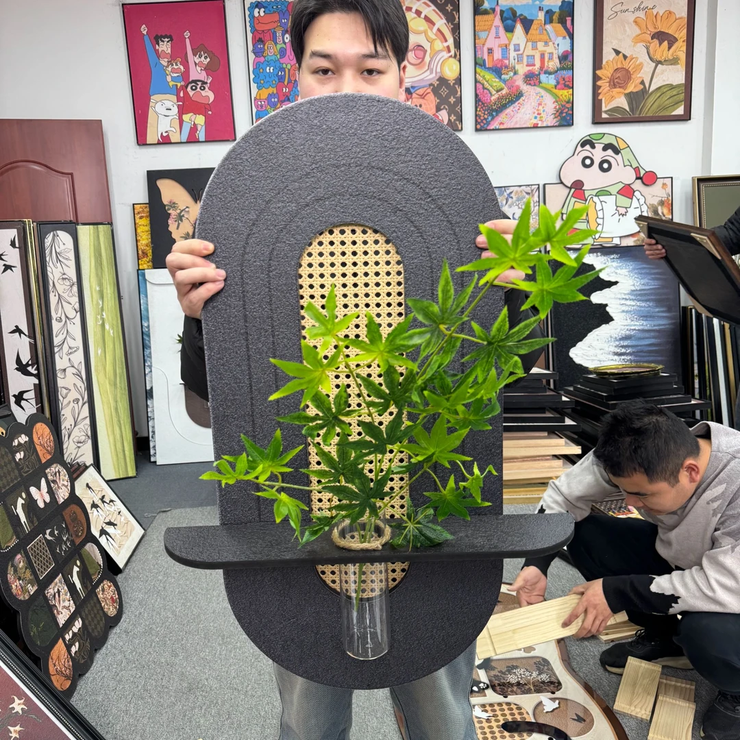 砂岩BB弧形水培绿植镂空装饰墙壁灯入户走廊卧室客厅背景墙挂画