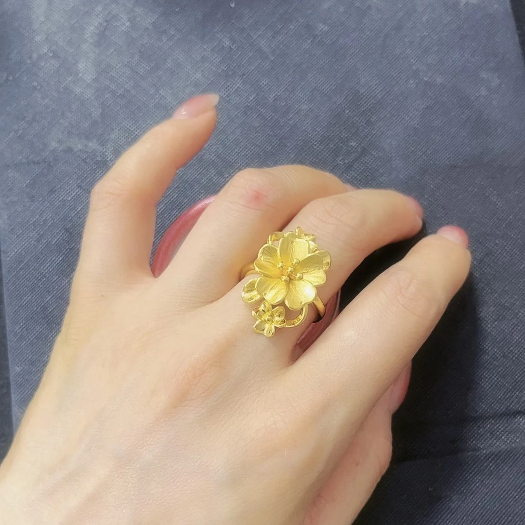 铜合金戒指 三花活口戒指 时尚大气