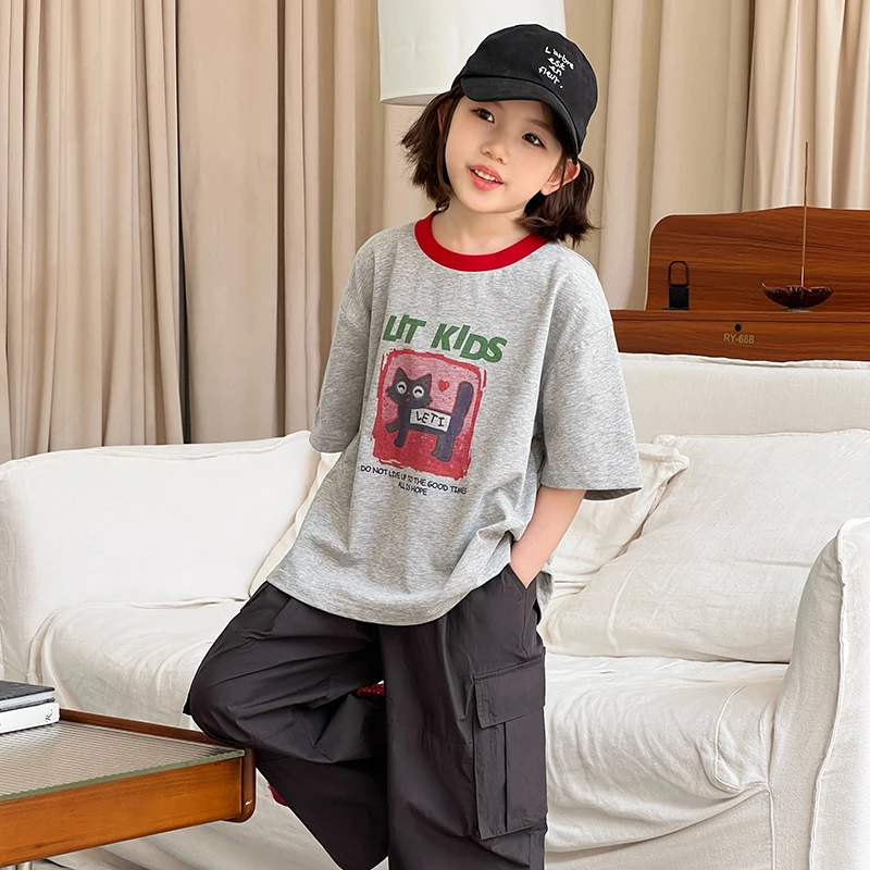 【现货】女童洋气休闲2025夏季透气短袖T恤LTS089