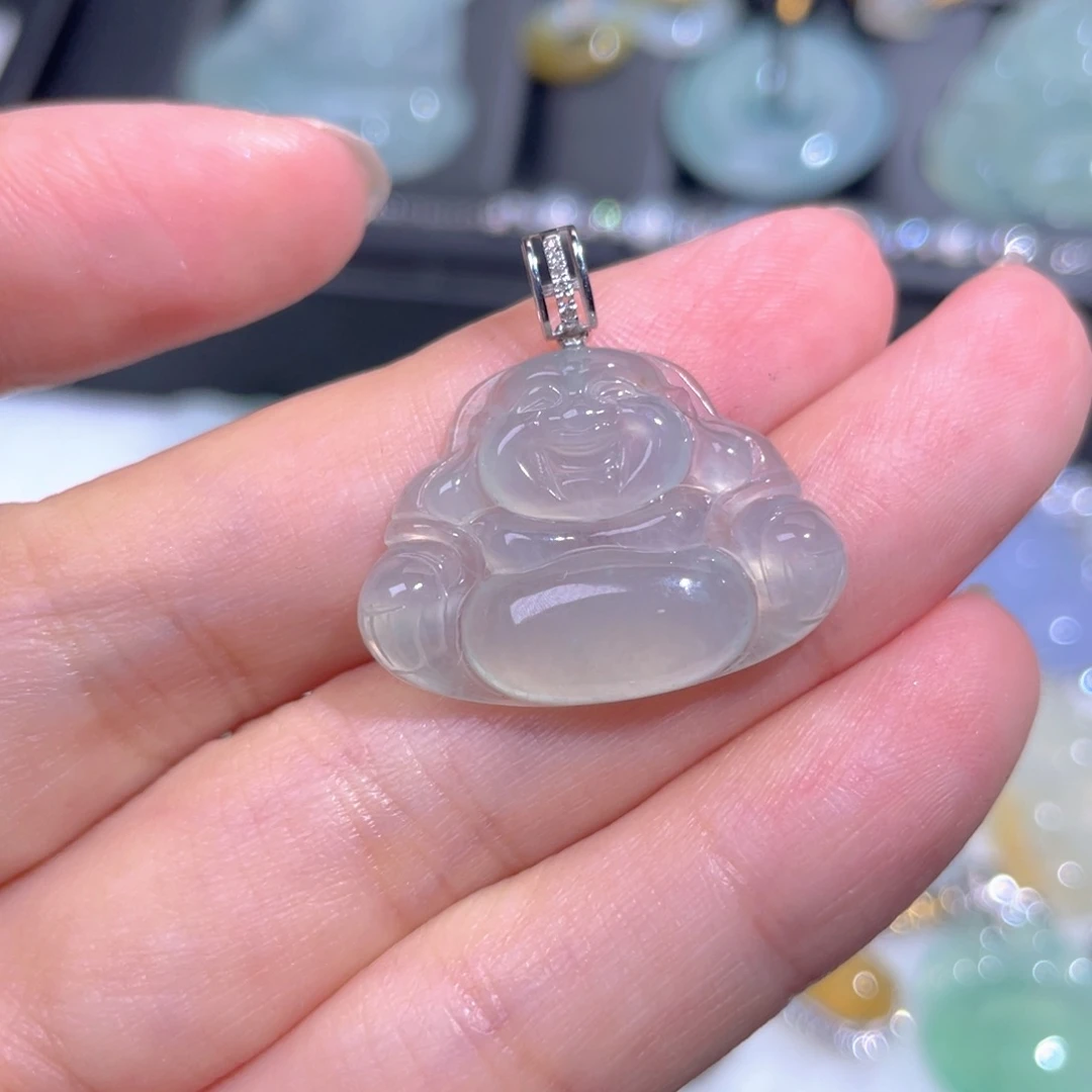 颈饰18K金镶嵌翡翠翡翠