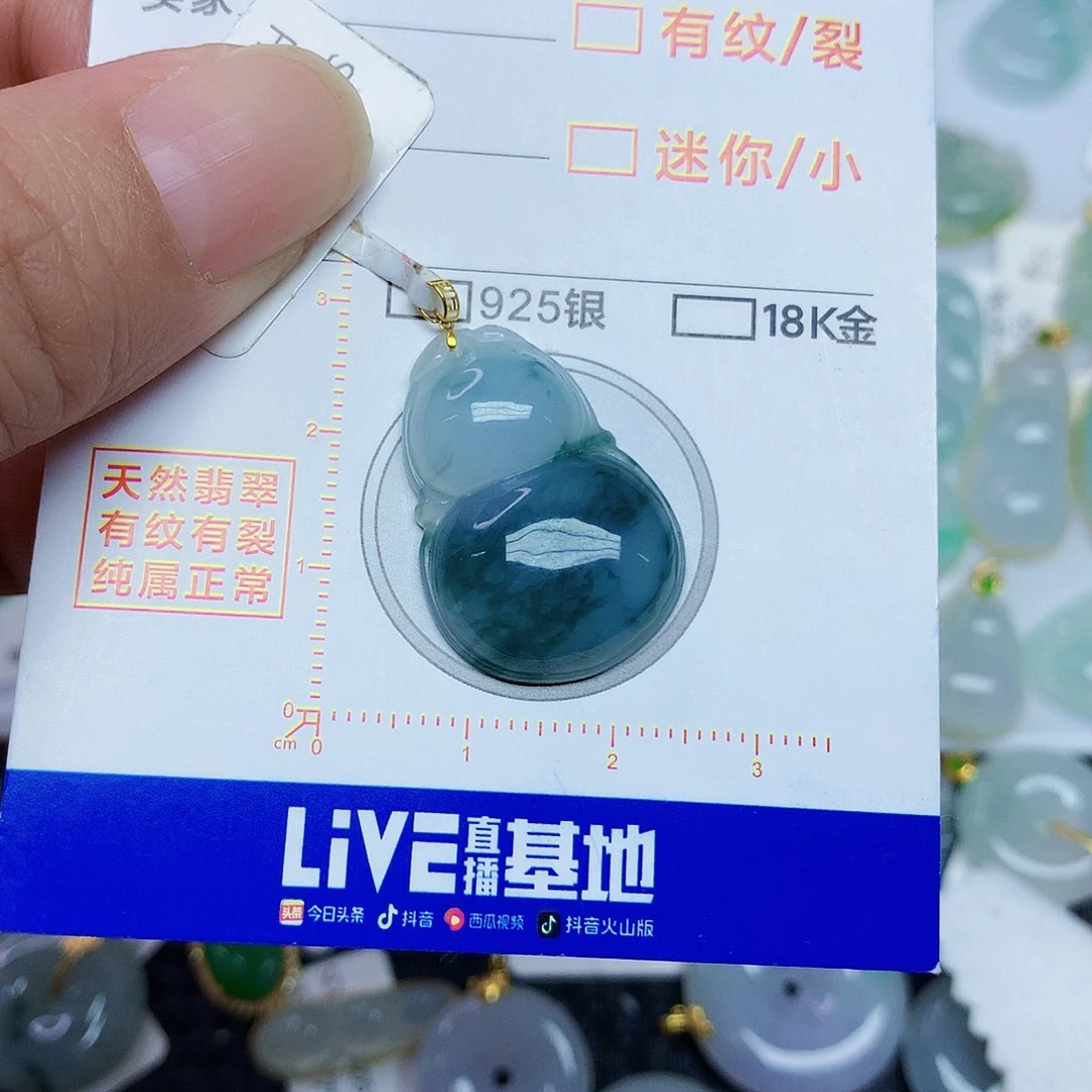 翡翠18K金镶嵌颈饰3567888