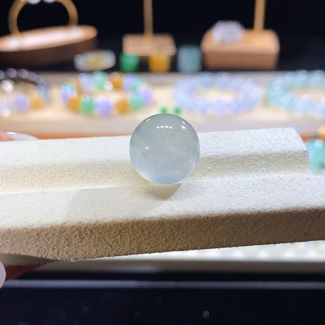 翡翠未镶嵌吊坠(不含链)翡翠高冰飘花珠卡14.5m