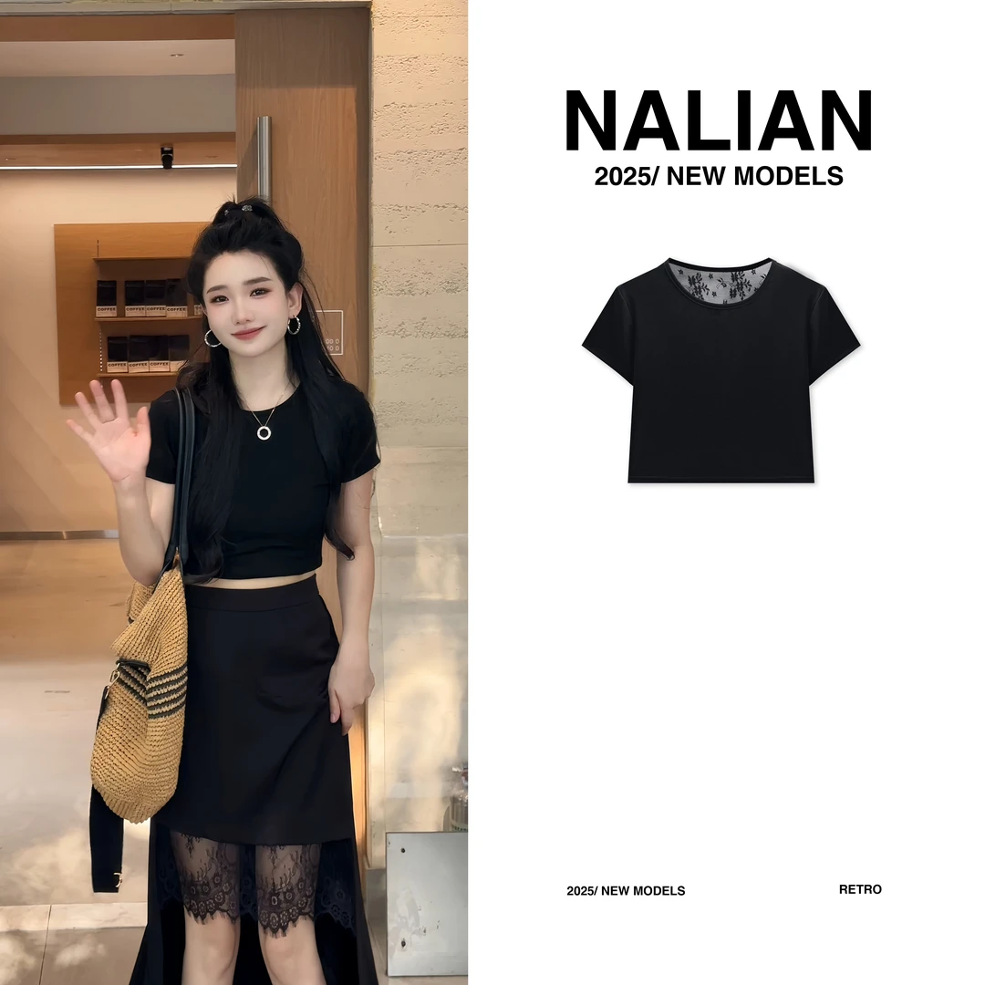 JGCDF67215＃气质蕾丝拼接露背上衣67215