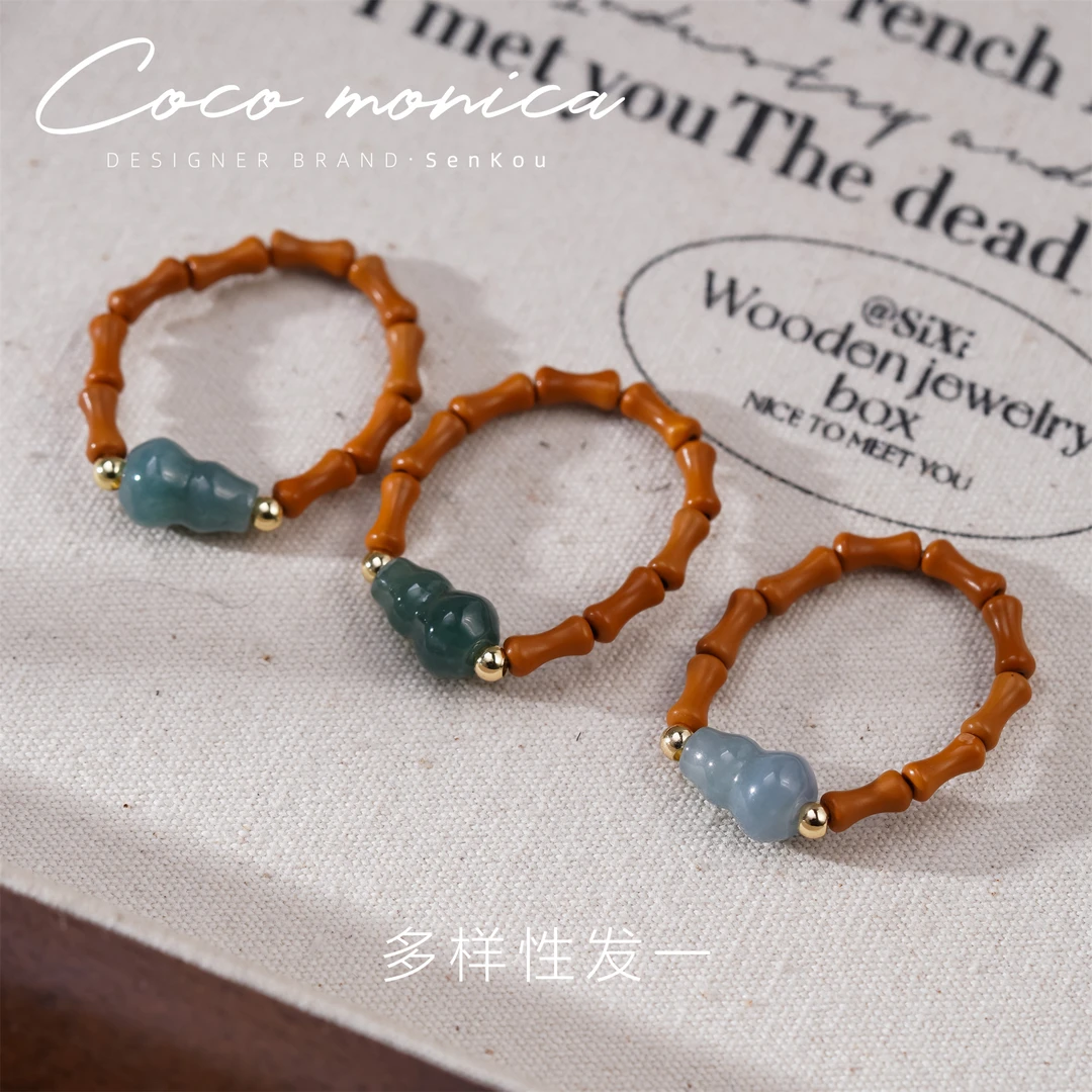 【小霞珠宝】翡翠戒指气质小众女白色指环AS905