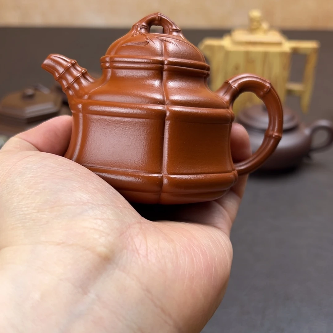 紫砂茶壶奔****格筋纹竹鼎紫砂壶