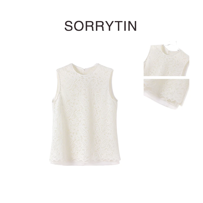 《云絮雪》思家高品质 白色仙仙干净气质 重工浮雕拼接蕾丝上衣含丝