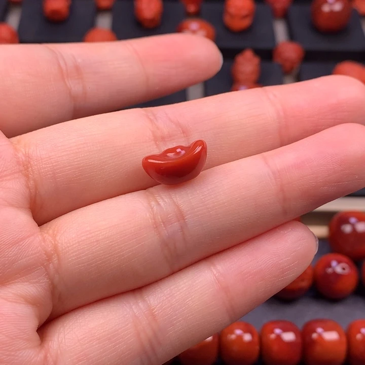 南红玛瑙未镶嵌元宝12MM+