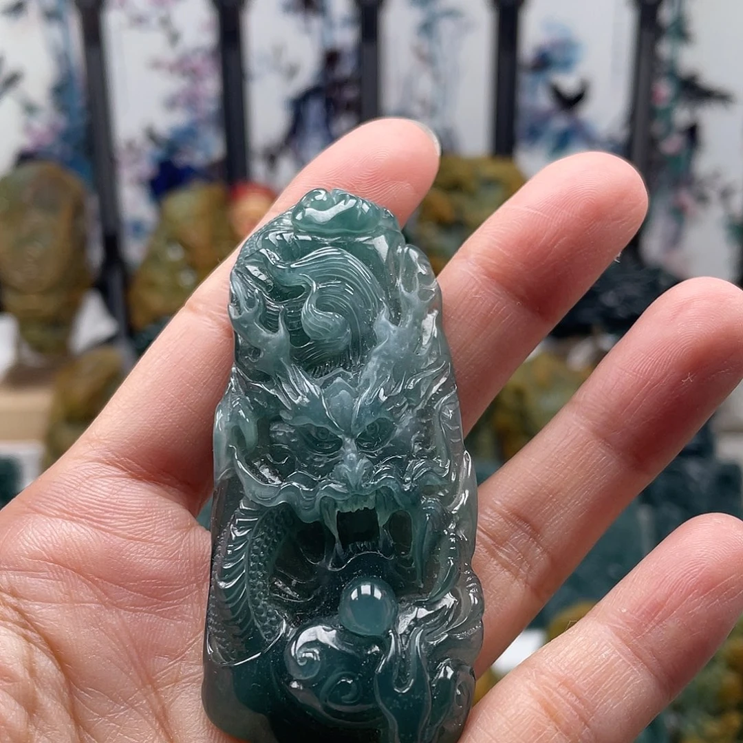 翡翠未镶嵌颈饰天然翡翠a货龙