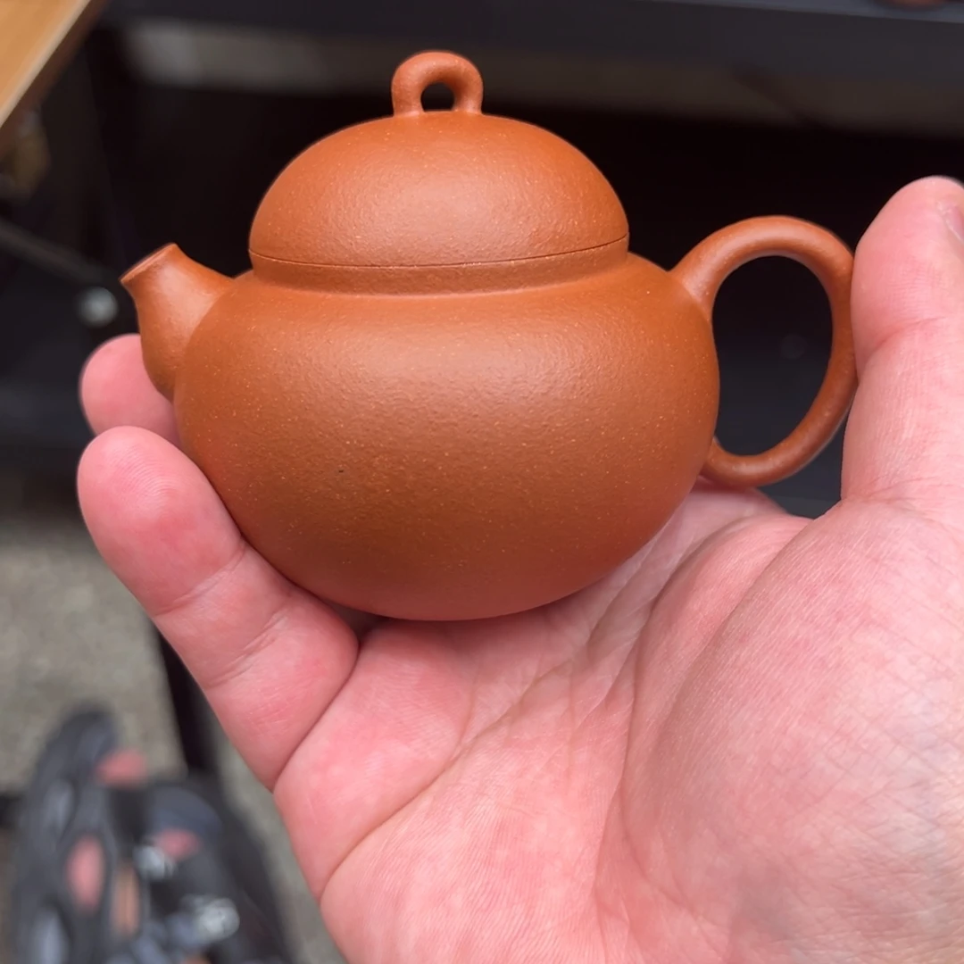 茶壶紫砂微瑕150cc红降坡欢喜
