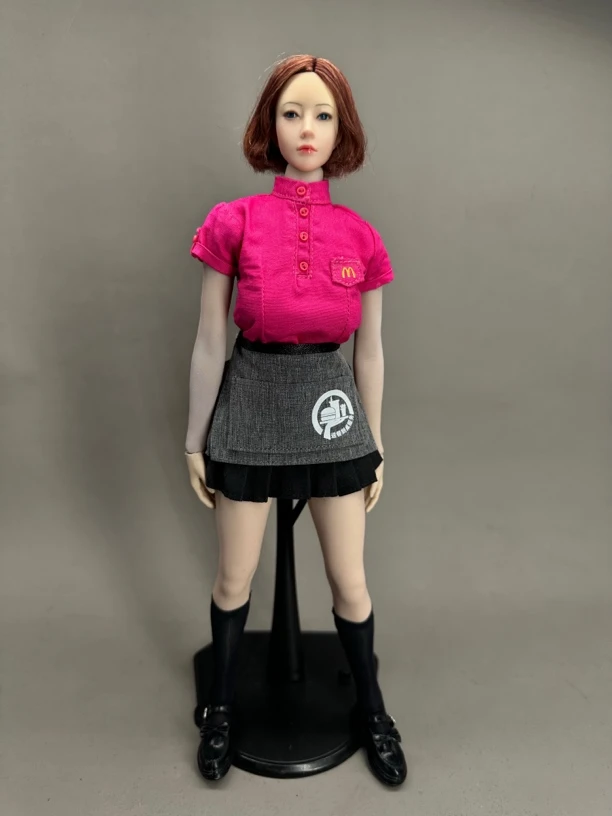 27cm高女娃娃1:6钢骨包胶关节可动女兵人套装包含头雕素体衣服