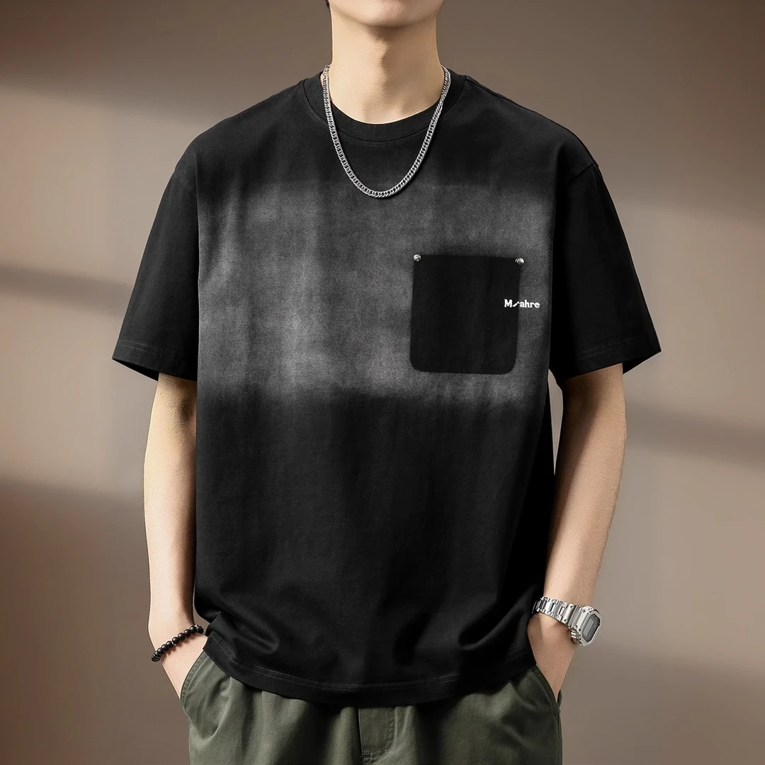 Cebrodz夏季薄款宽松短袖T恤男时尚潮牌休闲百搭速干透气圆领上衣