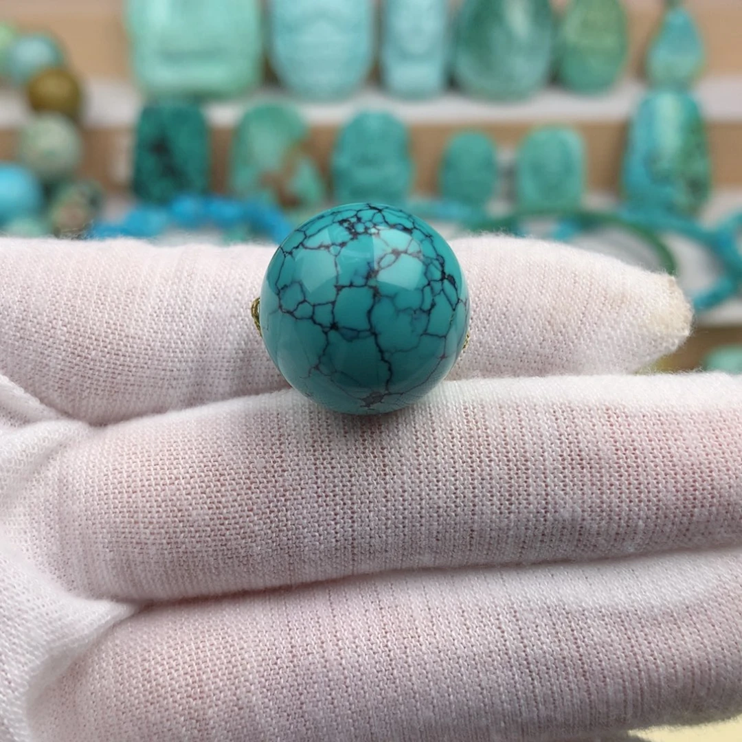 未镶嵌绿松石珠宝奇石18.6mm